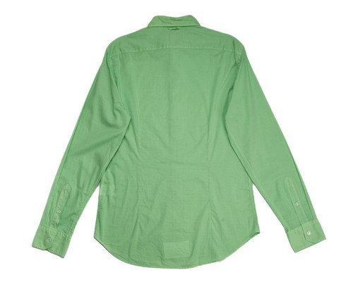 Fedeli $395 'Sean' NWT Solid Green Slim Stretch Cotton Shirt (40 IT) 15.75 - 第 6/6 張圖片