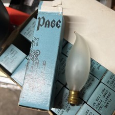 Vtg. Page Brand Chandelier Bulbs 25 W 130V Candelabra Base Flame Tip 4 bulbs