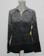 KIRKLAND WOMEN'S  1/4 MOCK NECK ZIP UP PULLOVER  (BLACK/GRAY, SMALL)NWT