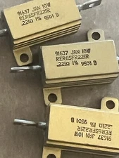 wire wound resistor .221 Ohms 10W %1 (3pcs) DALE 