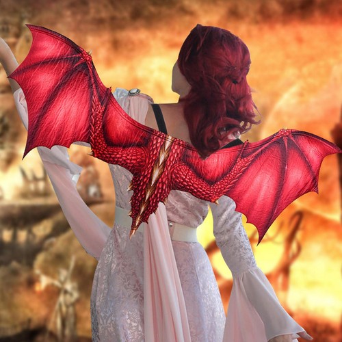 Halloween Dragon Wings Costume Fabric Cosplay Party Carnival Wings for Adults UK - Picture 2 of 22
