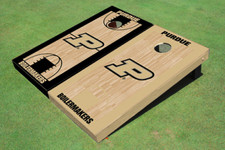 Purdue University Alternating Basketball Court Custom Cornhole Board