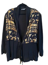 vintage sharon anthony woman 2 pc set 22W 100% rayon tie dye NWT BLACK BROWN 