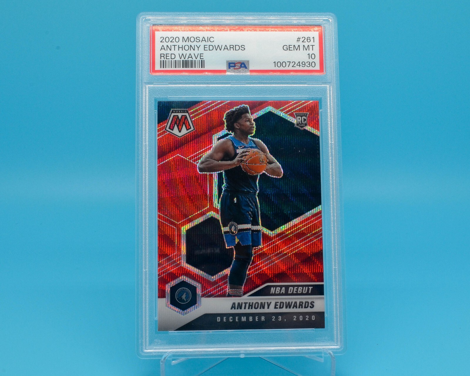 2020 Panini Mosaic #261 ANTHONY EDWARDS PSA 10 Mosaic Red Wave RC