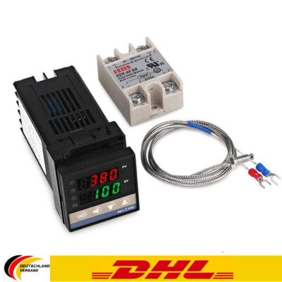 REX-C100 Digitaler PID Temperaturregler mit K-Typ Thermoelement 220V Industriell