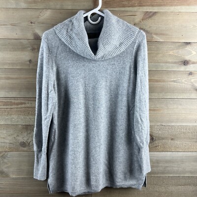 Talbots Womens Sweater Cowl Neck Cashmere Capsule Timeless Gray Size 1X 