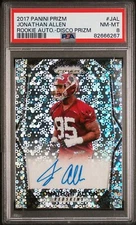 2017 Jonathan Allen #JAL Rookie Auto Disco Prizm PSA 8 Optic Rated Mosaic Select