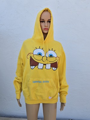 Universal Studios Hoodie Men's Medium Yellow SpongeBob Spell Out Logo Sweatshirt