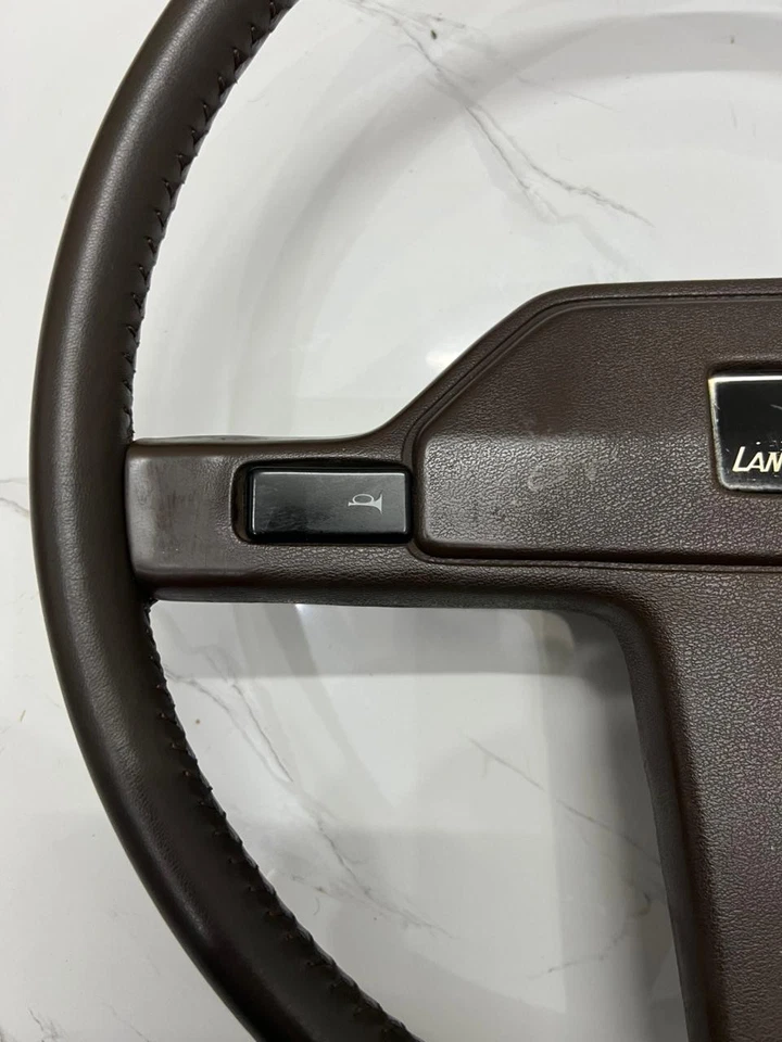 1981 1987 Toyota Land Cruiser Brown Leather FJ60 FJ62 Steering Wheel 1982 1983 - Image 3 of 4