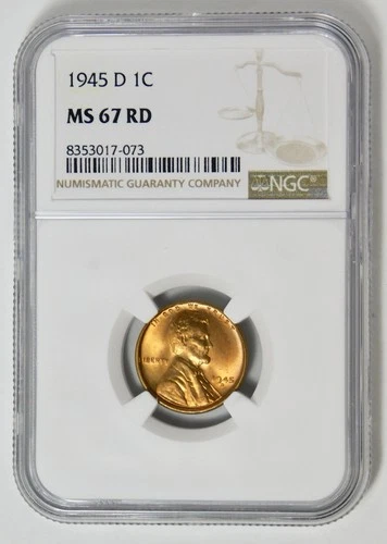 1945-D Lincoln Wheat Cent HIGH GRADE! NGC MS-67 RD