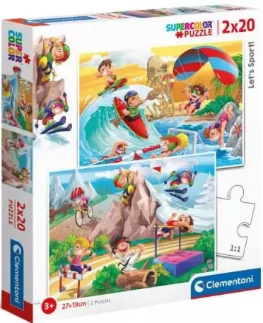 8005125247806 Puzzle 2x20 elementw Supercolor Lets sport Clementoni 3290₽