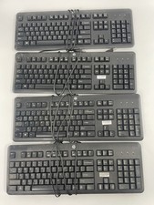 Lot of 4 HP USB Keyboards Wired OEM Black Tested Working