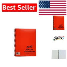 Spiralbound Practice Sketchbook - 8.5 x 11 Inches, 100 Plain Sheets for Artists