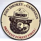 Vintage - Smokey the Bear – Prevent Forest Fires – Porcelain Sign - Pump Plate