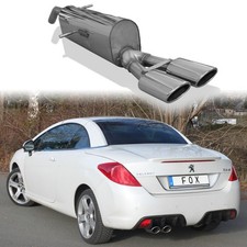 FOX Sportendschalldämpfer ESD 2x106x71 eingerollt schräg für Peugeot 308cc 1.6l