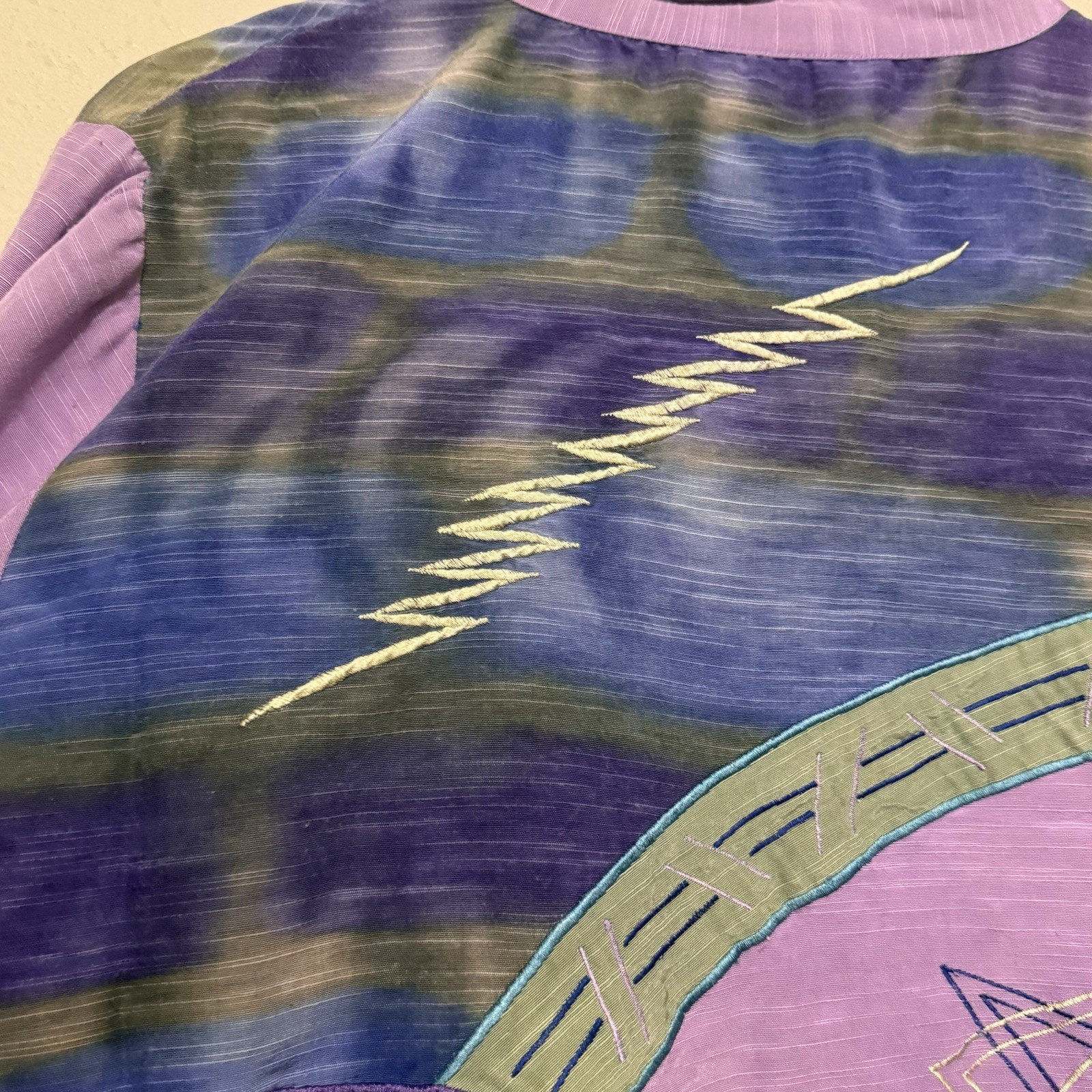 Indigo Moon Women’s Medium Jacket Patchwork Woode… - image 9