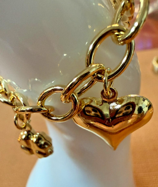 Alternate view of Cupid Adjustable Bracelet 14k Gold Plated, Charm Design.