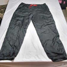 Vintage 90  s Marlboro Unlimited Lined Windbreaker Pants Black Nylon Size Large
