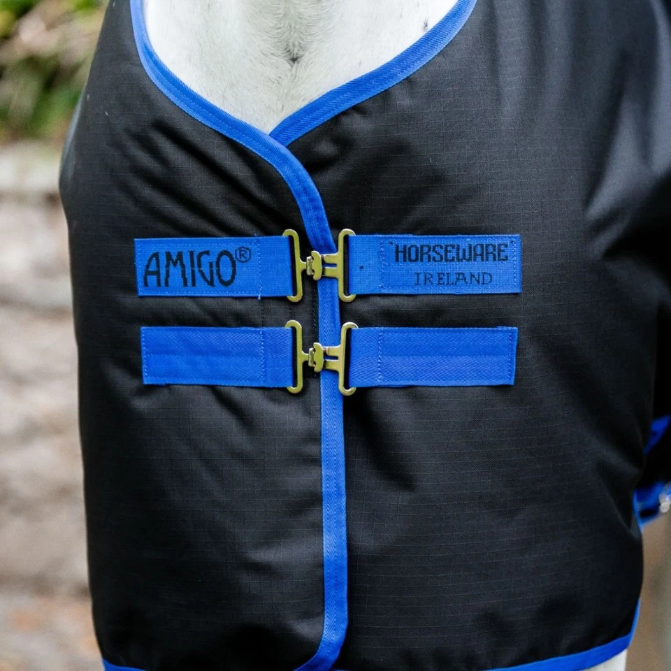 Horseware Ireland Black/Classic Blue 155 cm Weidedecke Amigo 50g Ripstop 900D - Bild 2 von 4