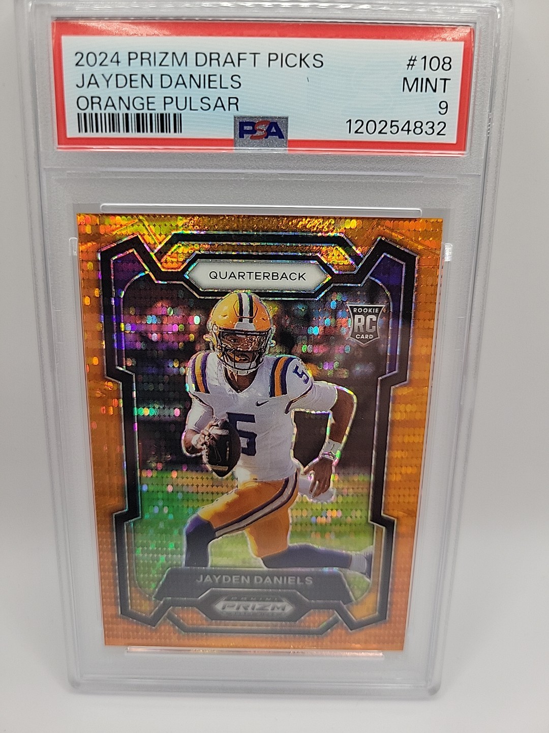2024 Panini Prizm Draft Picks - Jayden Daniels #108 Orange Pulsar Prizm /49 (RC)