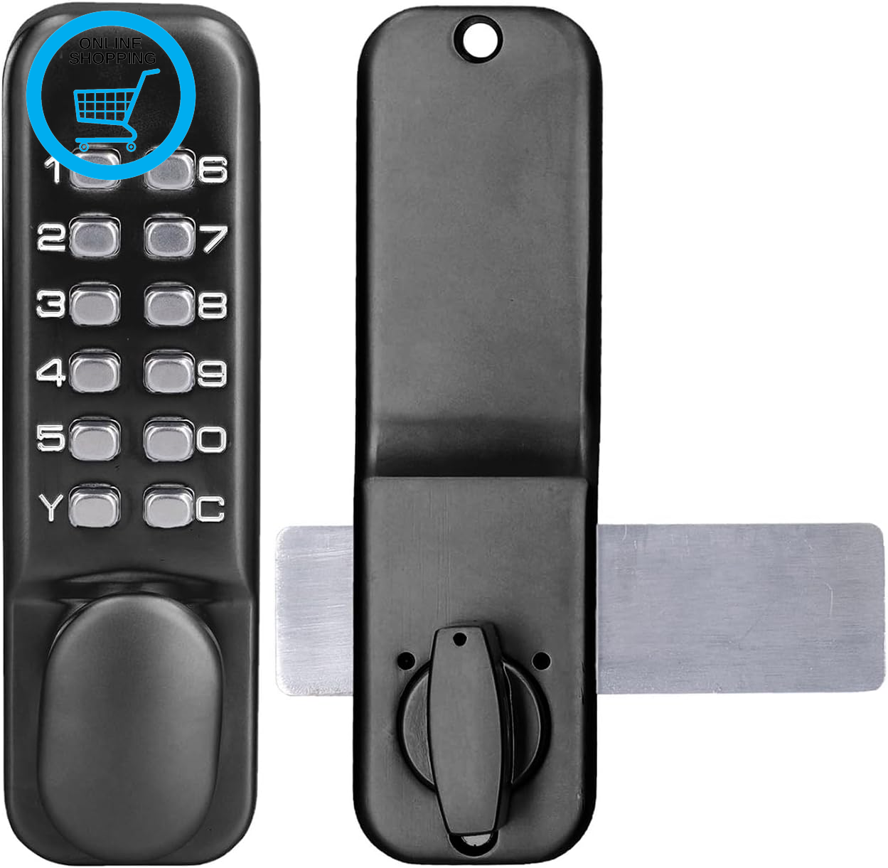 Digital Door Lock, Deadbolt Mechanical Combination Lock, Chrome Latch Keyless En