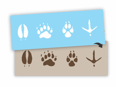 Animal Paw Print Tracks Stencil 2'' Bear Wolf Deer Turkey DIY Craft Signs Joanie