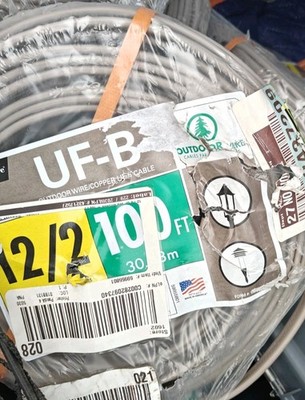 USA 100ft South Wire 12/2 UF-B Ground Solid Copper Direct Burial Cable Outdoor