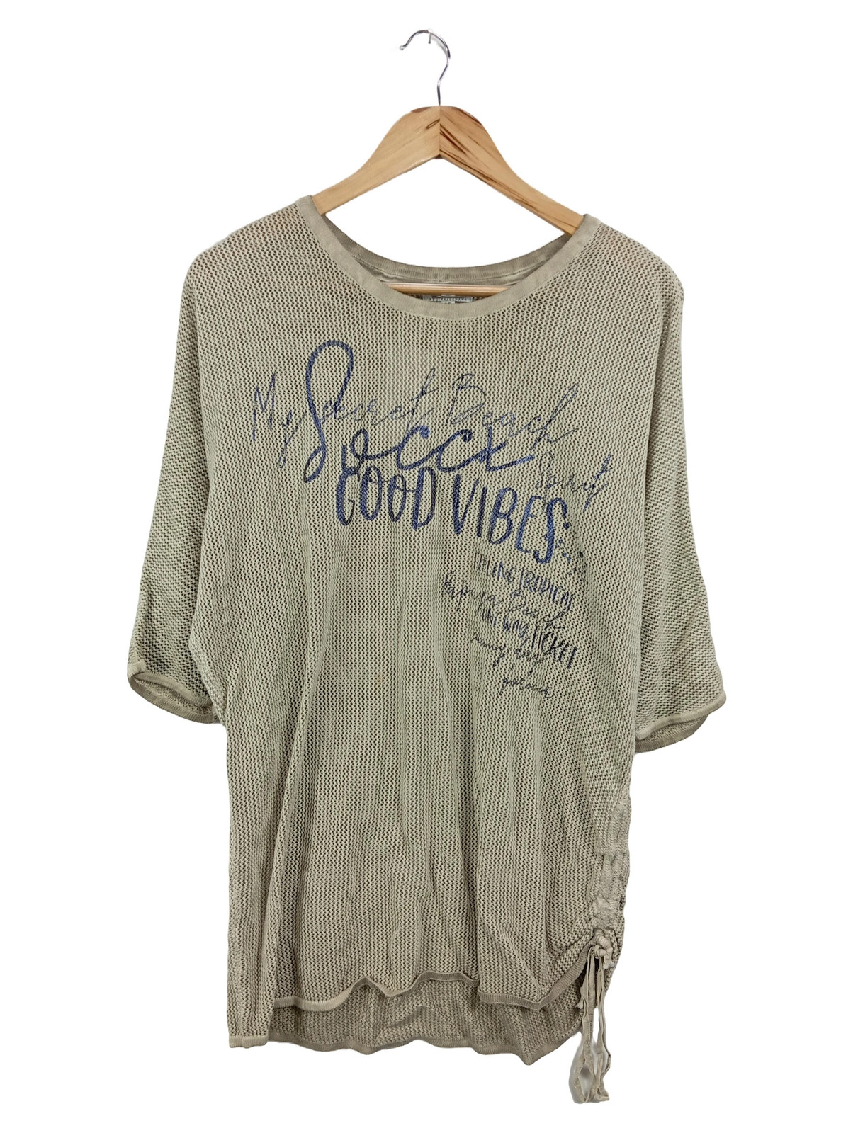 SOCCX Damen T-Shirt Beige Gr. 36; S Casual mit Schriftzug SOCCX Damen T-Shirt Beige Gr. 36; S Casual mit Schriftzug