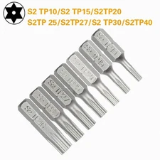 Security Torx TP10-TP40 Bit Set, 1 4in Hex Shank, S2 Steel