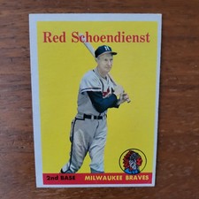 1958 Topps Baseball Red Schoendienst Milwaukee Braves #190 MLB Hall of Fame 