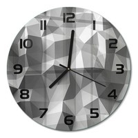 Dekorative Wanduhr Mit Leisem Uhrwerk Abstrakte Dreiecke Schwarze Zeiger Fi30 Cm