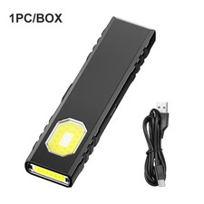 Portable Keychain Led Cob Flashlight Usb Rechargeable Torch With Pen Clip Power
