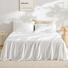 King Size Bed Sheets 4 Piece Set, 100 Rayon Derived from Bamboo, Cooling for Ho