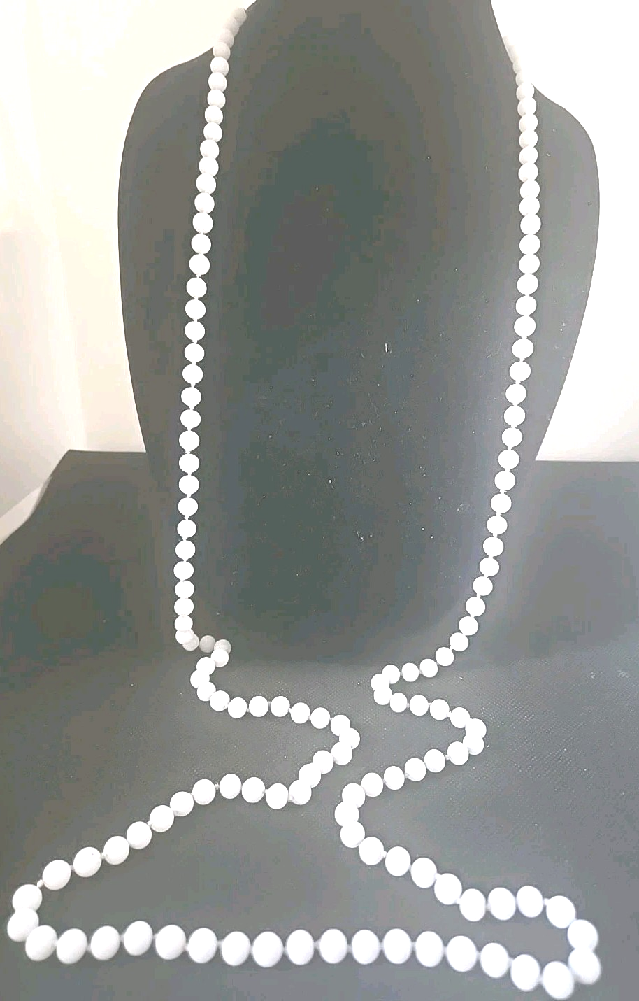 Vintage Milk Glass Knotted Beaded 56