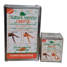 Nature Secret "CARROT" Skin Brightening Moisturizer Body Soap  & Face Cream 