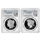 2023-S Proof $1 Morgan and Peace Silver Dollar 2pc Set PCGS PR70DCAM Morgan