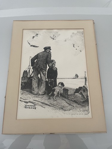 Rare Norman Rockwell “ Outward Bound” Lithograph Framed - Picture 1 of 10