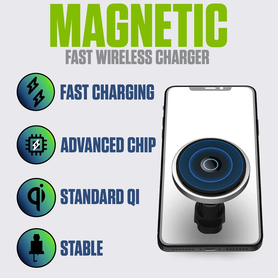 Magnetic Air Vent Cell Phone Holder & Charger Compatible with MagSafe Phones - Image 4 of 4
