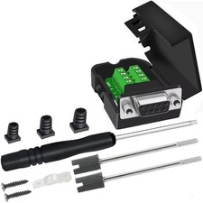 Meskliu DB9 Breakout Connector,DB9 Solderless Connector,RS232 Female