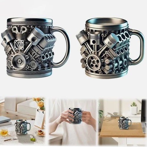Personalized Stainless Steel Mug, V8 Resin Engines Cup 15oz Funny Coffee Cups UK - Picture 2 of 19
