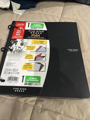 NEW Five Star Flex 1  Hybrid Notebinder - 200 Sheet - Black