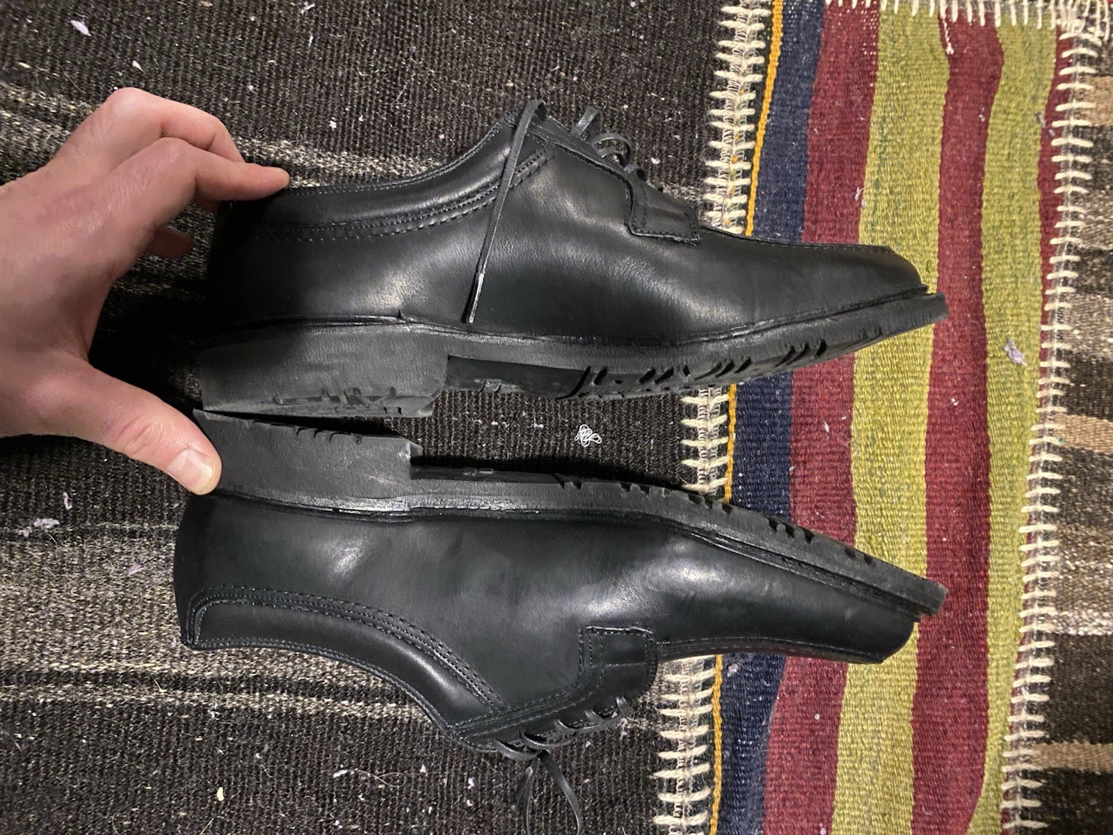 SAOLA Scarpe eleganti Allen Edmonds Wilbert da uomo in pelle nera punta divisa comode taglia US 11D