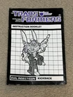 G1 Transformers vintage original KICKBACK instruction booklet manual