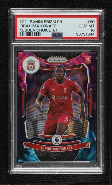 2021 Panini Prizm Premier League Choice Nebula 1/1 Ibrahima Konate PSA 10 GEM MT