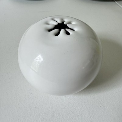 David Gil Bennington Vintage MCM Pottery White Spark Vase Made in Vermont 1994