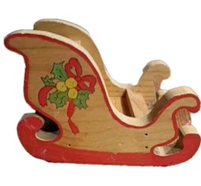 Wooden Sleigh Vtg Hand Made Rustic Nostalgic  Farmhouse Country Cottage Cabin