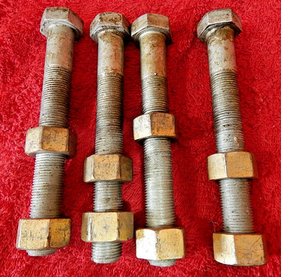 3/4''-16 X 6'' Grade 2 Hex Cap Bolts FINE Thread SAE Hex Screws 4 Pieces w/8 Nuts