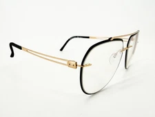 Silhouette 5550 Eyeglasses FRAMES 7530 Gold 57-17-140 Black Aviator Rimless L509