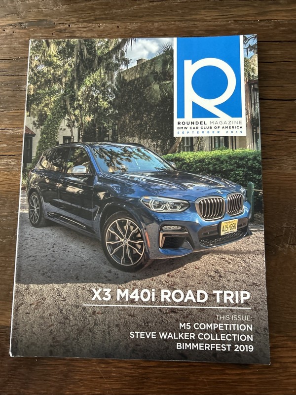 BMW CAR CLUB ROUNDEL MAGAZINE September 2019 X3 M40i Road Trip M5 Competition