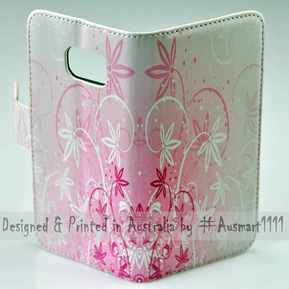 Para Nokia Series - Rosa Floral Impresión Vectorial Billetera Teléfono Móvil Estuche Cubierta Foto 2 de 3